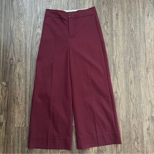 NWT J.Crew High-Rise Wide Leg Chino 10P Vintage Burgundy